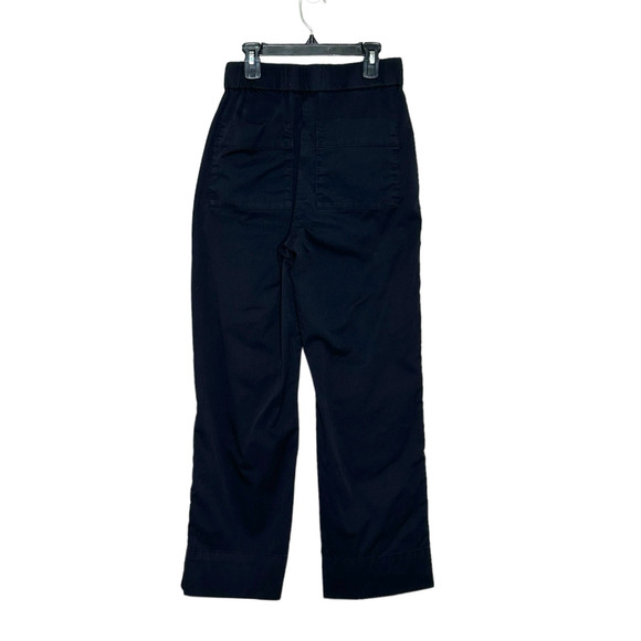 Everlane black straight wider legs  pull on pants size 0 - Picture 2 of 10